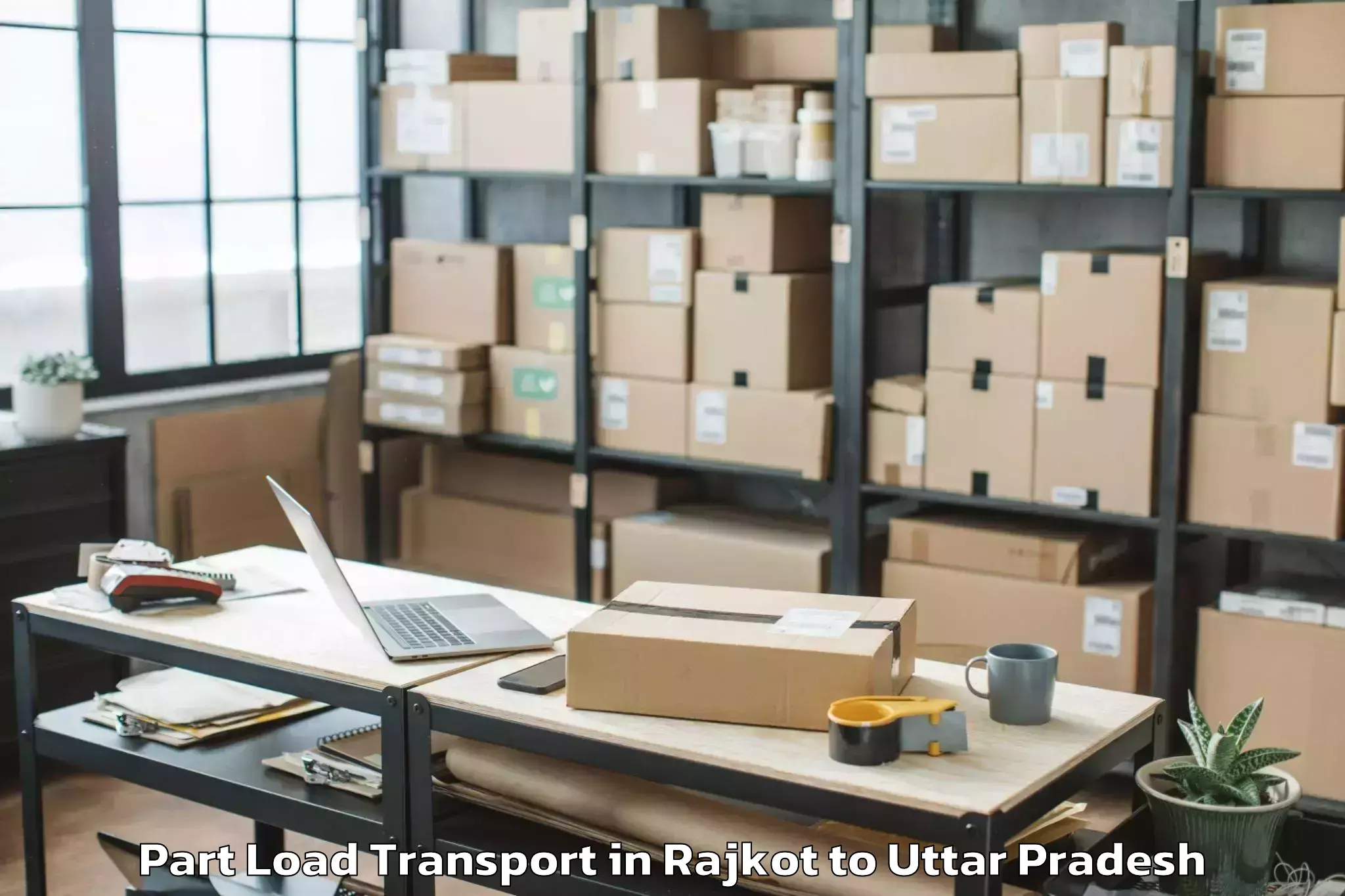 Book Rajkot to Varanasi Airport Vns Part Load Transport Online